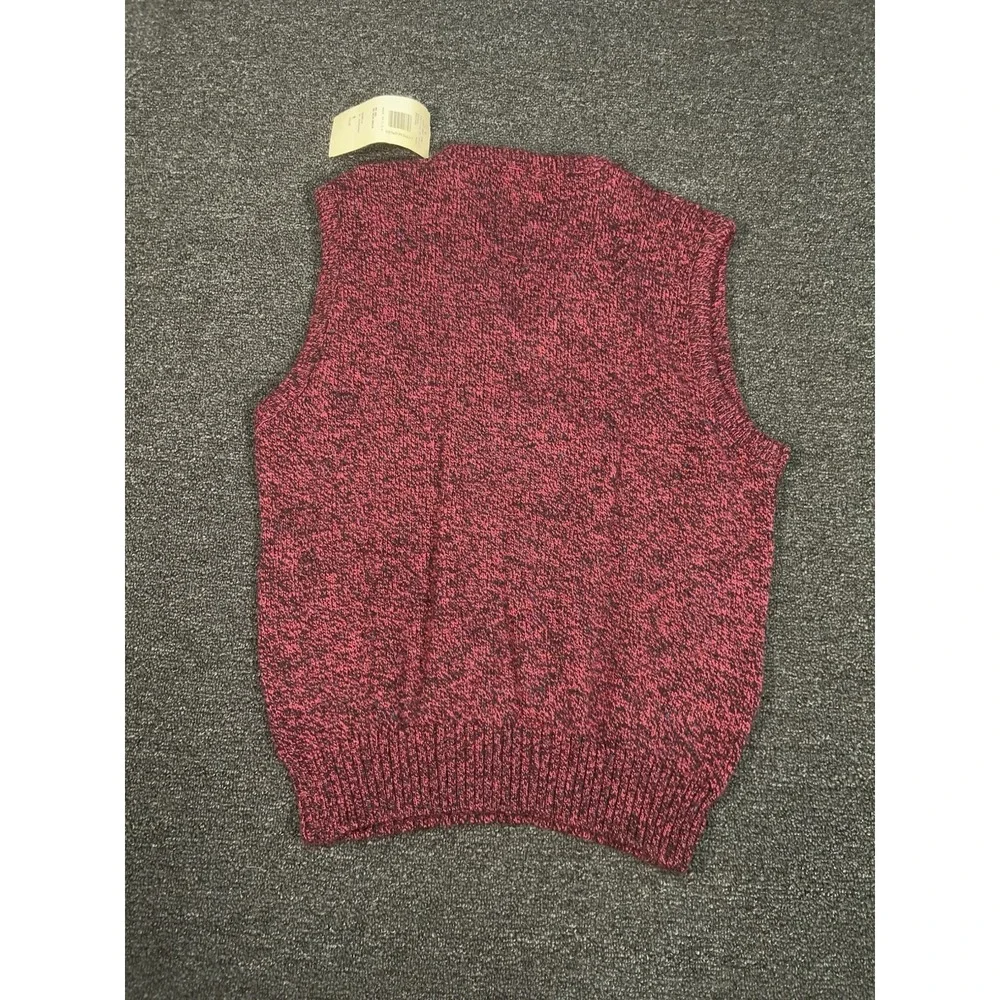 Vintage Jantzen Sweater Vest Men's Medium Red Tweed Wool Cable Knit USA Made NEW